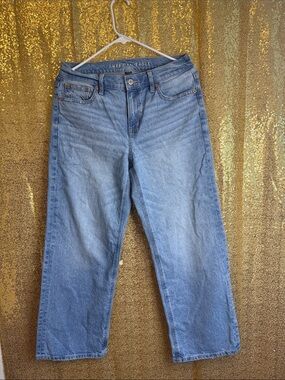 American Eagle Light Blue Straight-Leg Jeans stovepipe
